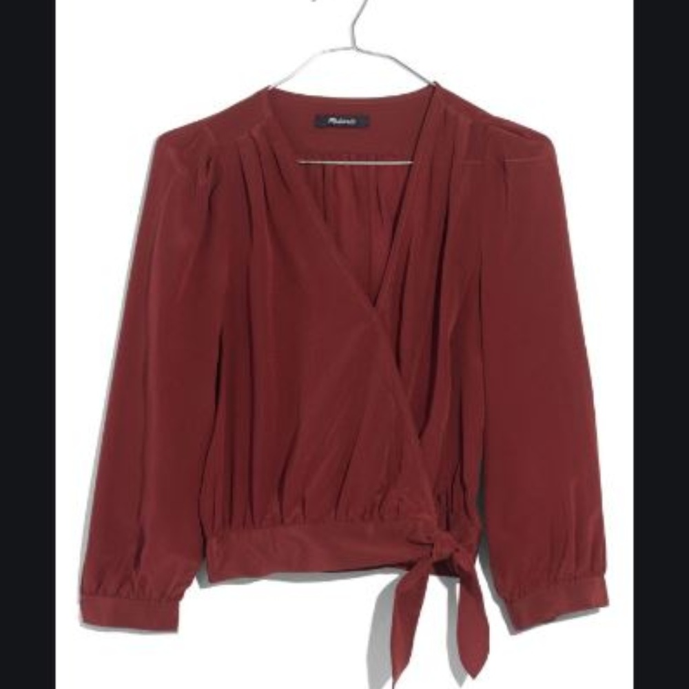 Madewell Silk Wrap Top Size Small